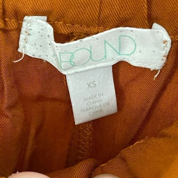 ABOUND Women’s Pants High Rise Paper Bag Waist Rust Pumpkin Orange XS NWT - Picture 7 of 8